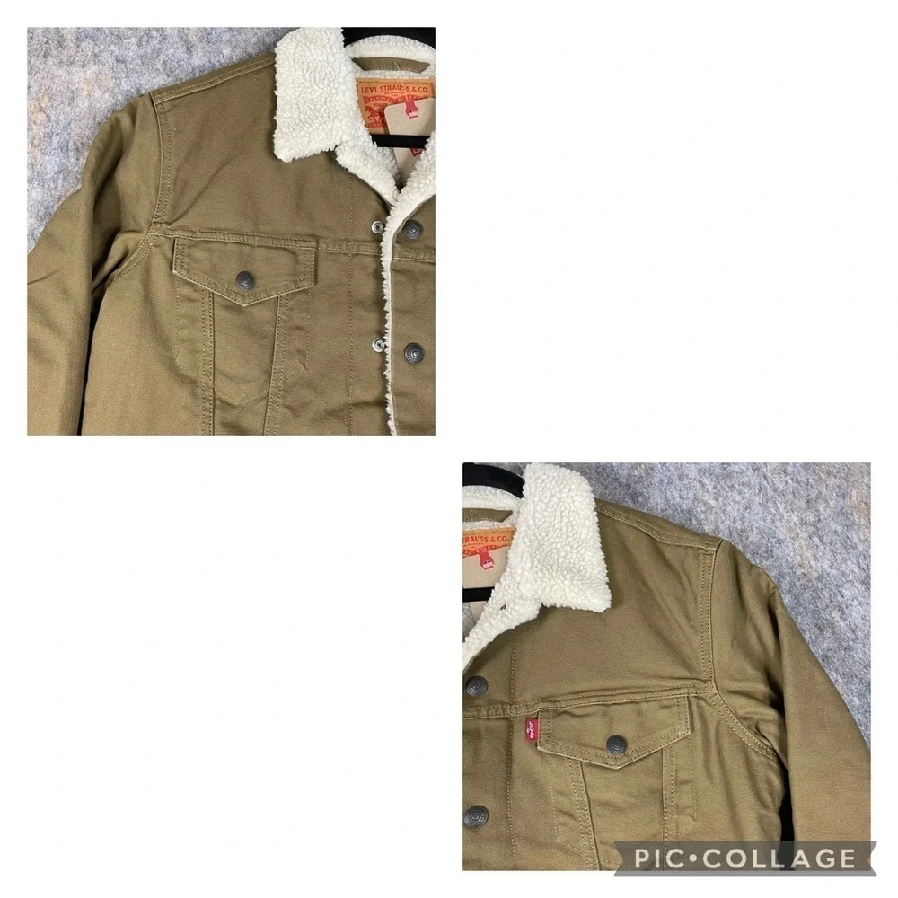 Levi’s Iconic Cozy Durable Warm Canvas Sherpa Lined Trucker Jacket - NWT - Sz S